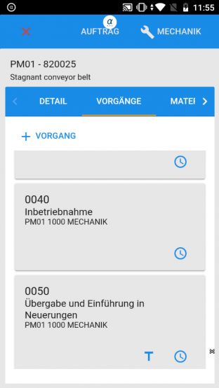 Mobile SAP-Transaktion: Instandhaltung mit MSB FIVE – Vorgänge