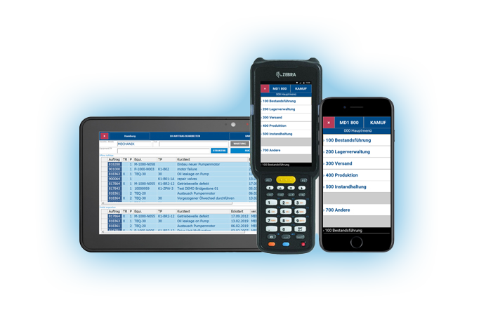 MSB Software Screenbeispiel auf verschiedenen Endgeräte wie iPad, Handheld und Tablet