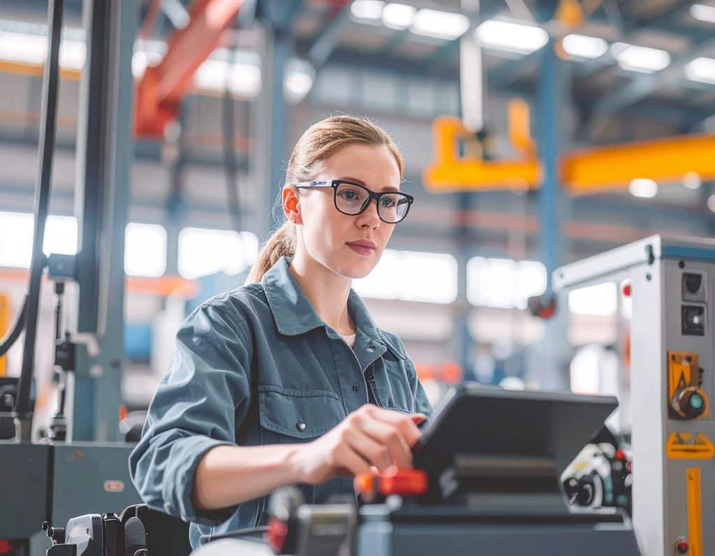 Arbeiter in einer industriellen Fabrik